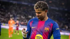 Yamal terminó el derbi de cataluña con polémica incluida