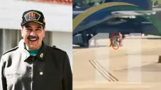 El mandatario vestía ropa gris deportiva mientras lo escoltaban agentes de la DEA.