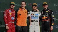 El podio del GP de la Ciudad de México, en 2025