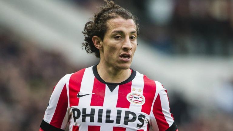 Guardado, en un partido del PSV Eindhoven