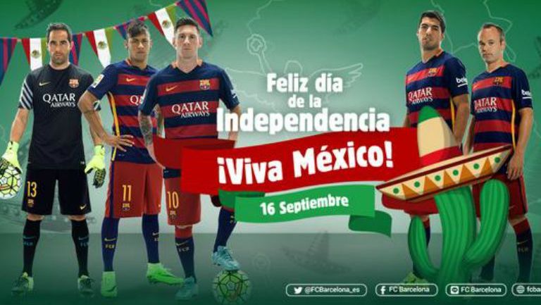 FC Barcelona felicita a México por Día de la Independencia