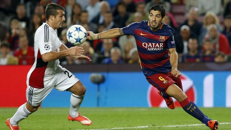 Luis Suárez durante un partido de la Champions League