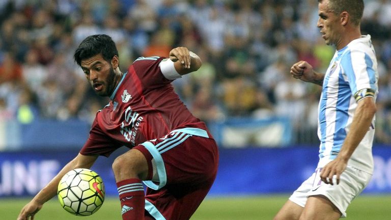 Carlos Vela en el partido contra Málaga