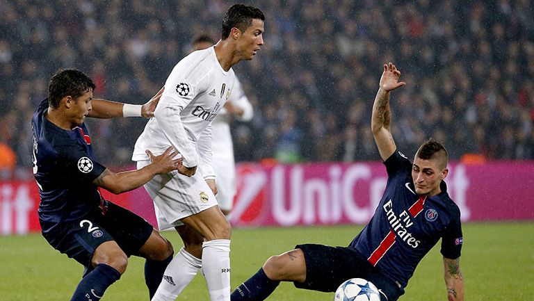 Cristiano Ronaldo, en el duelo contra el PSG