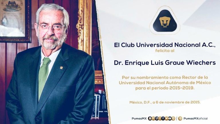 Los Pumas deseando éxito a su nuevo Rector, Enrique Graue Wiechers