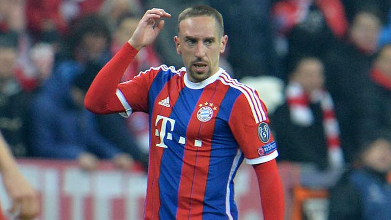 Ribery durante un juego con el Bayern Munich