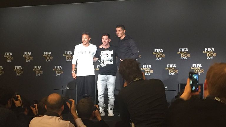 Neymar, Messi y Cristiano, en la conferencia del Balón de Oro