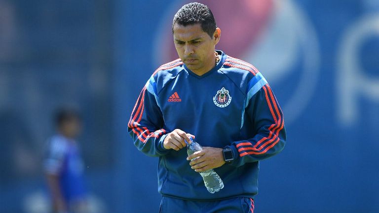 Ramón Morales, en un entrenamiento con Chivas