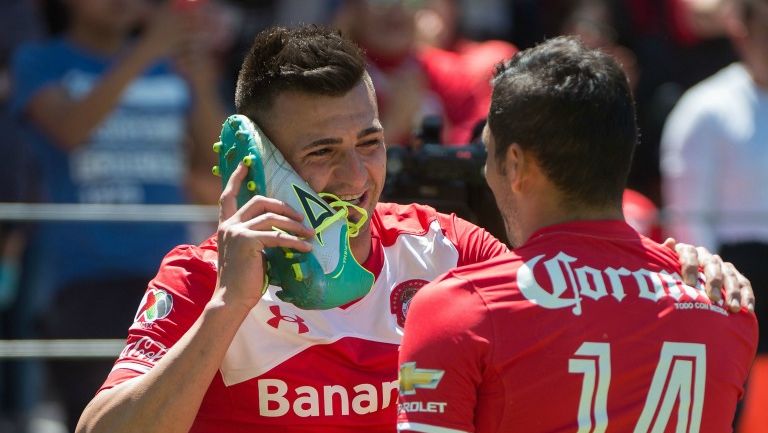 Enrique Triverio celebra un gol de Toluca