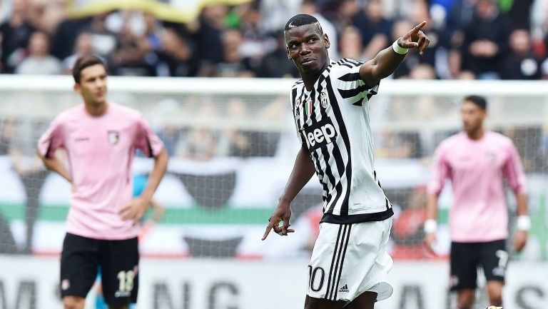 Pogba celebra un gol durante un partido con la Juventus