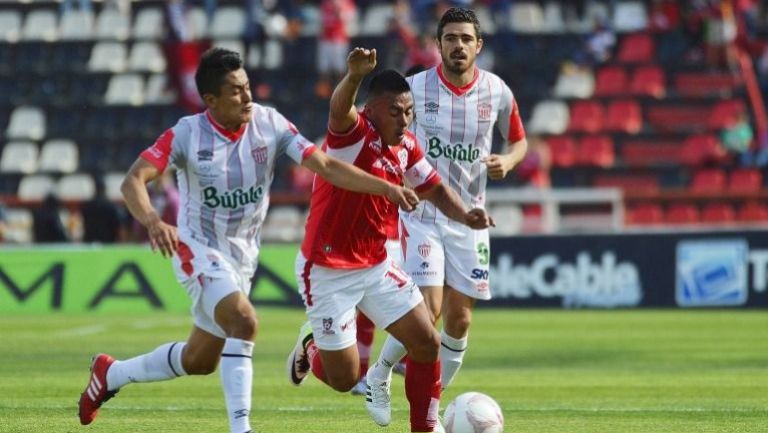 Mineros y Necaxa, durante un partido del Ascenso MX