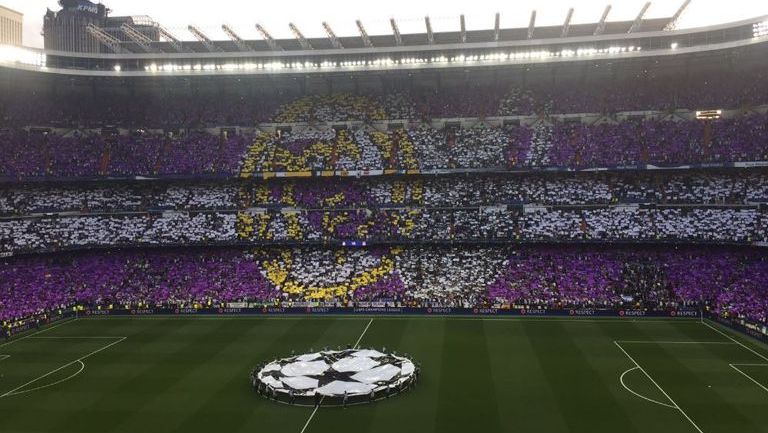Así lució el mosaico del Real Madrid en el Bernabéu