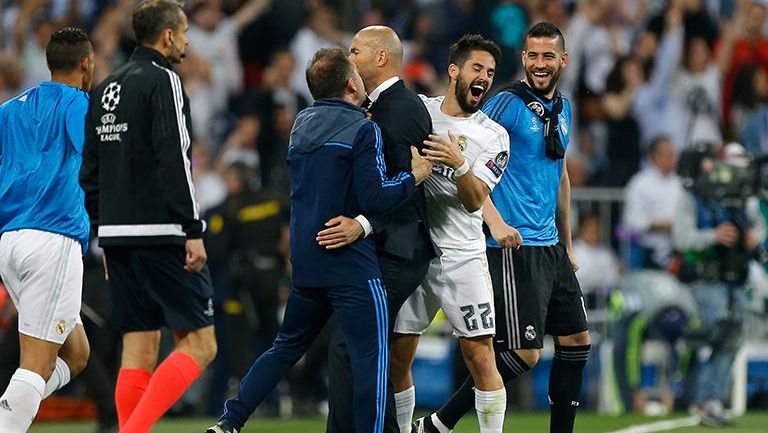 Zidane celebra el triunfo contra el City 