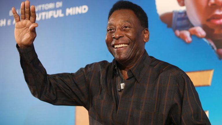 Pelé, durante la presentación de su película en Italia