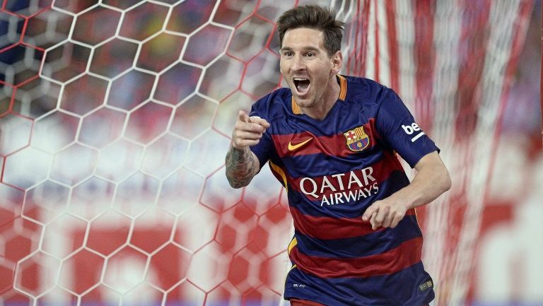 Lionel Messi en un partido de Barcelona