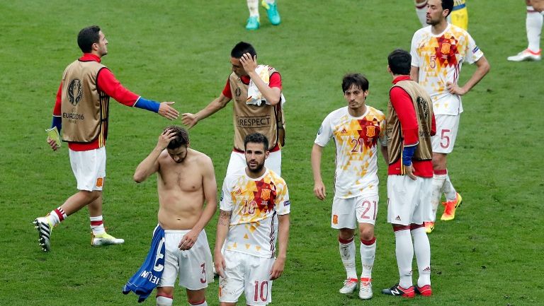 Jugadores españoles lamentan la eliminación frente a Italia