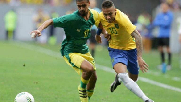 Neymar en el partido contra Sudáfrica en Río 2016