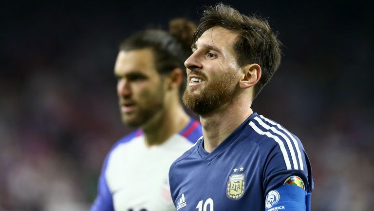 Lionel Messi en un partido con Argentina