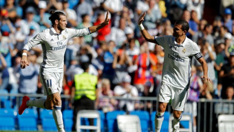 Gareth Bale celebra un gol del Real Madrid 