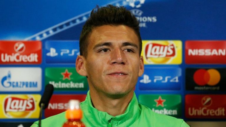 Héctor Moreno durante la conferencia de prensa