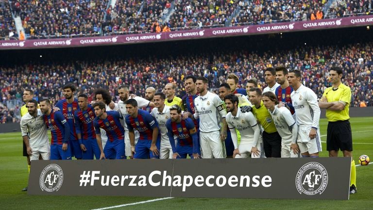 Barcelona y Real Madrid se reúnen para mostrar su apoyo al 'Chape'