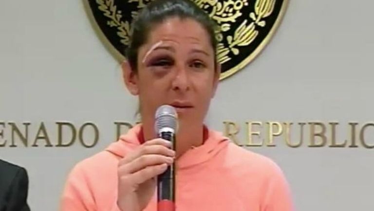 Ana Guevara, en conferencia de prensa tras el incidente