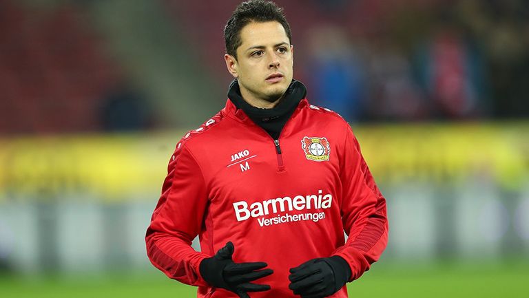 Javier Hernández previo a un partido con Bayer