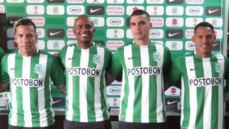 Dayro y Leao, durante su presentación con el Atlético Nacional