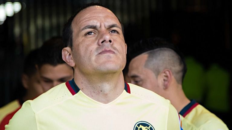 Cuau previo a un partido con el América