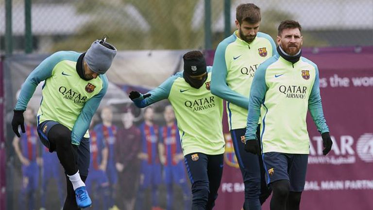 Jugadores del Barcelona en un entrenamiento