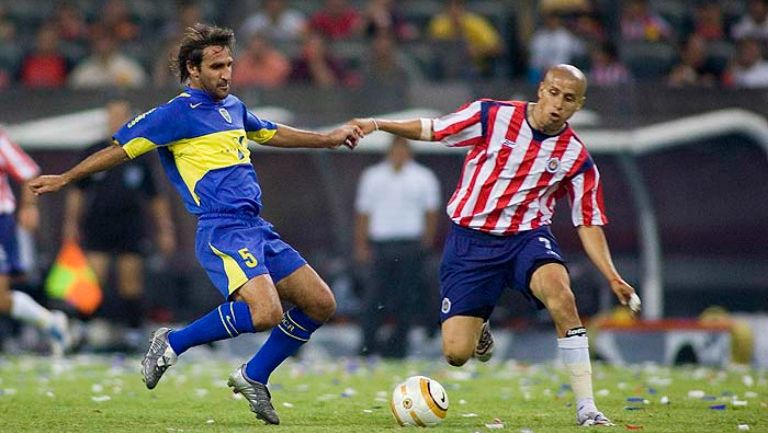 Adolfo Bautista, en el juego contra Boca en Copa Libertadores