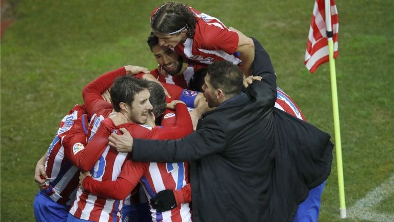 Atlético celebra gol del triunfo