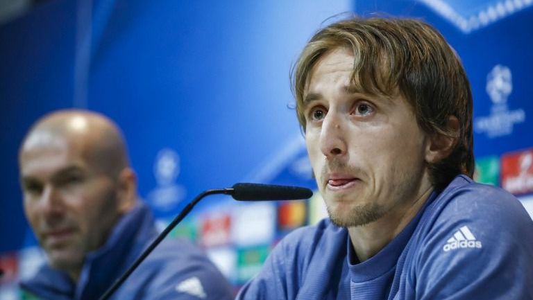 Luka Modric habla para la prensa previo al juego Real Madrid vs Nápoles