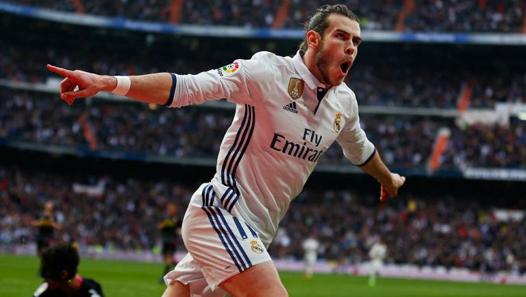 Gareth Bale celebra su gol contra el Espanyol