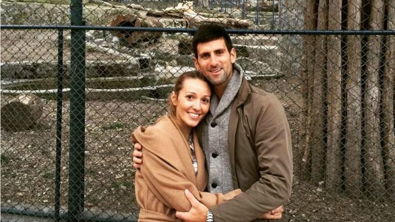 Novak Djokovic, junto a su esposa Jelena Risticel