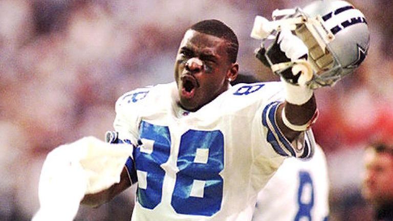 Michael Irvin grita en un partido de Cowboys