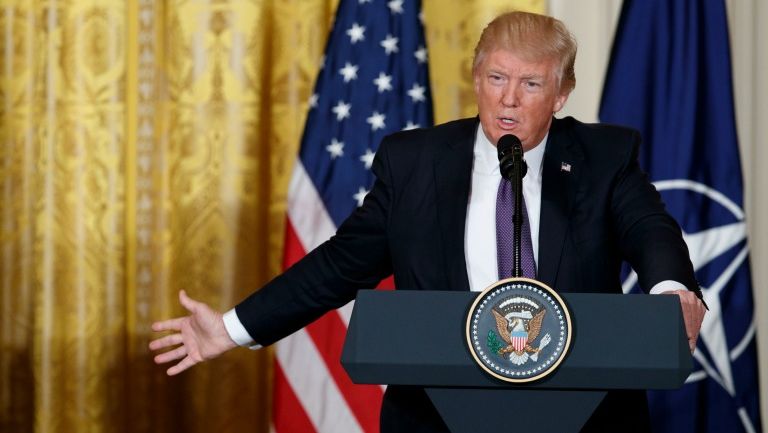 Donald Trump durante un conferencia en la Casa Blanca