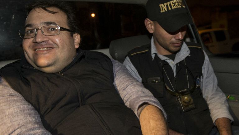 Javier Duarte, después de ser arrestado en Guatemala
