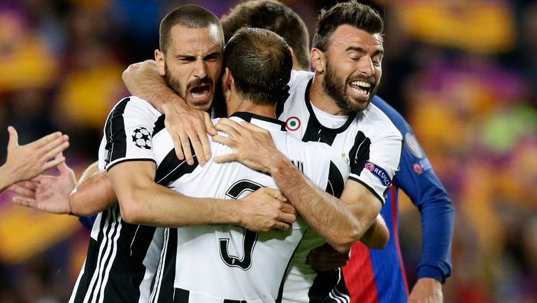 Jugadores de la Juventus celebran el pase a las Semifinales