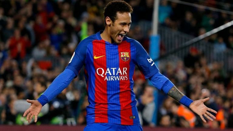 Neymar celebra un gol con el Barcelona