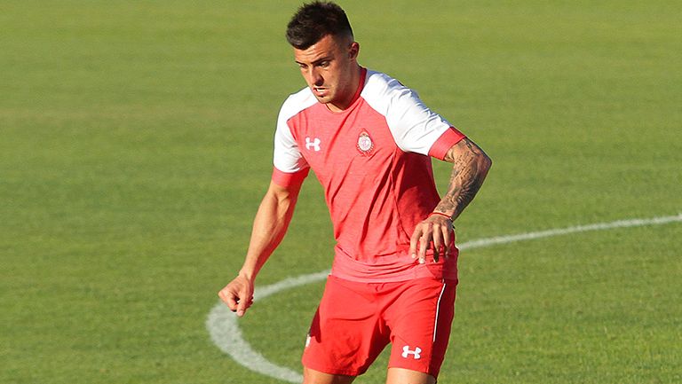 Enrique Triverio en entrenamiento con Toluca