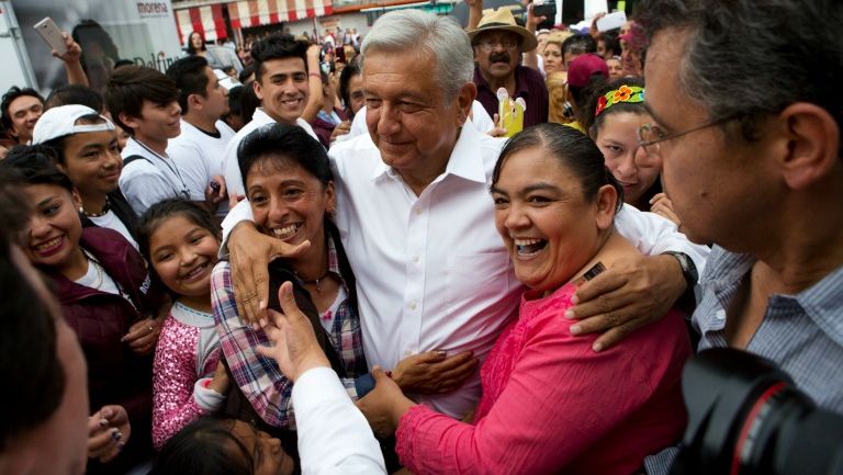 AMLO durante mitin en el Estado de México