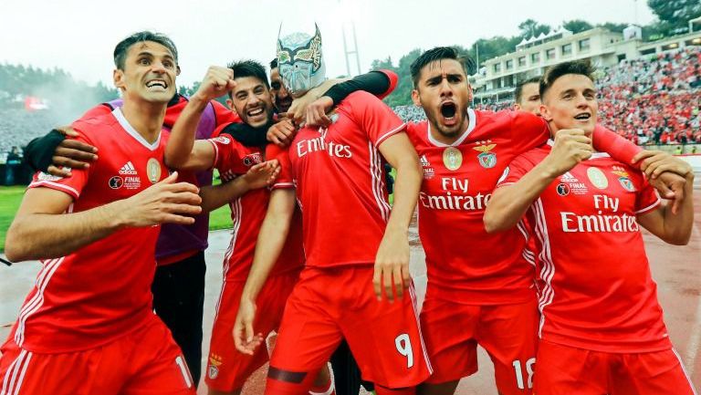 Jiménez celebra su gol en la Final de la Copa de Portugal