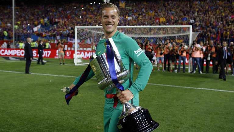 Ter Stegen celebra el título de la Copa del Rey