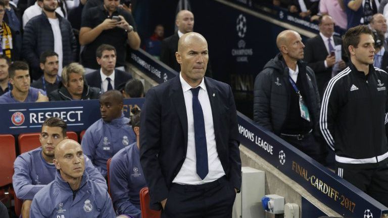 Zinedine Zidane, en la Final de la Champions League 2017