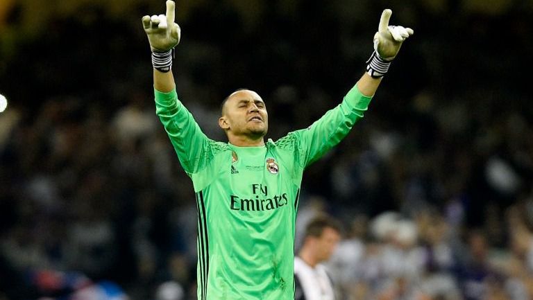 Keylor Navas festeja una victoria con Real Madrid