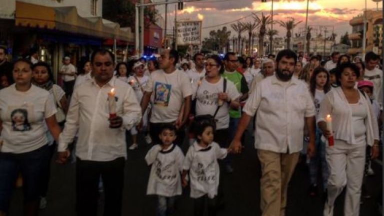 Vecinos de Nezahualcóyotl en la marcha #JusticiaParaValeria 