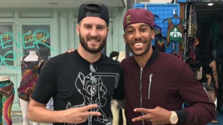 Gignac y Aubameyang durante sus vacaciones en Los Angeles