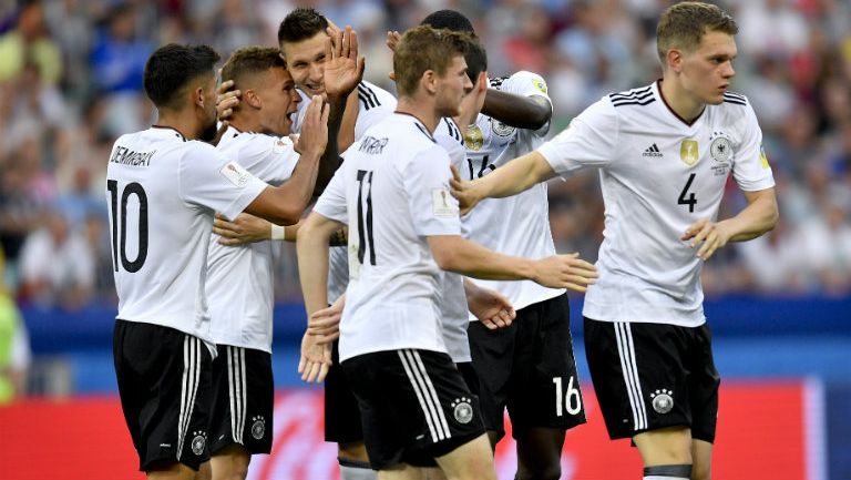 Los jugadores de Alemania celebran un gol en la Copa Confederaciones