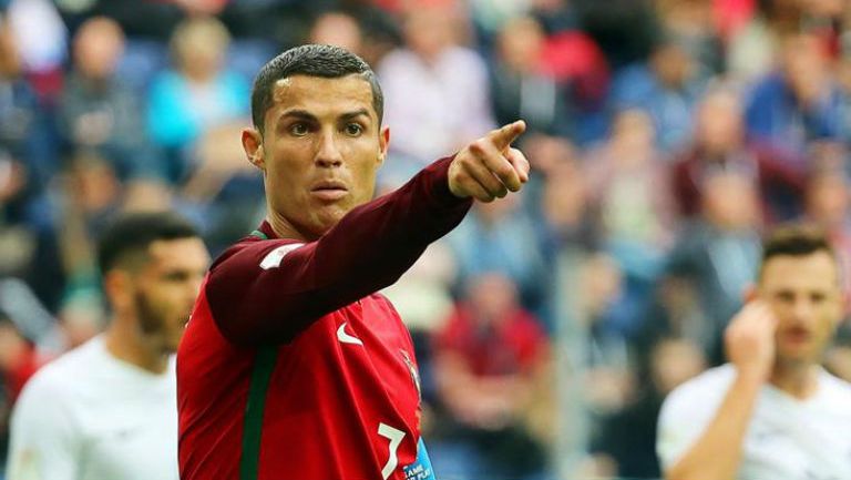 Cristiano Ronaldo durante un partido de Portugal